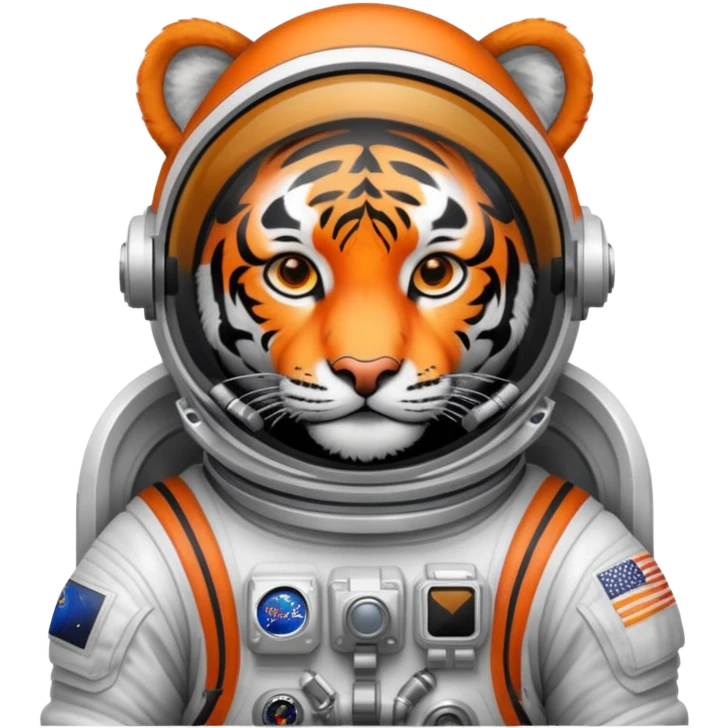 Tiger astronaut with spacesuit and helmet emoji