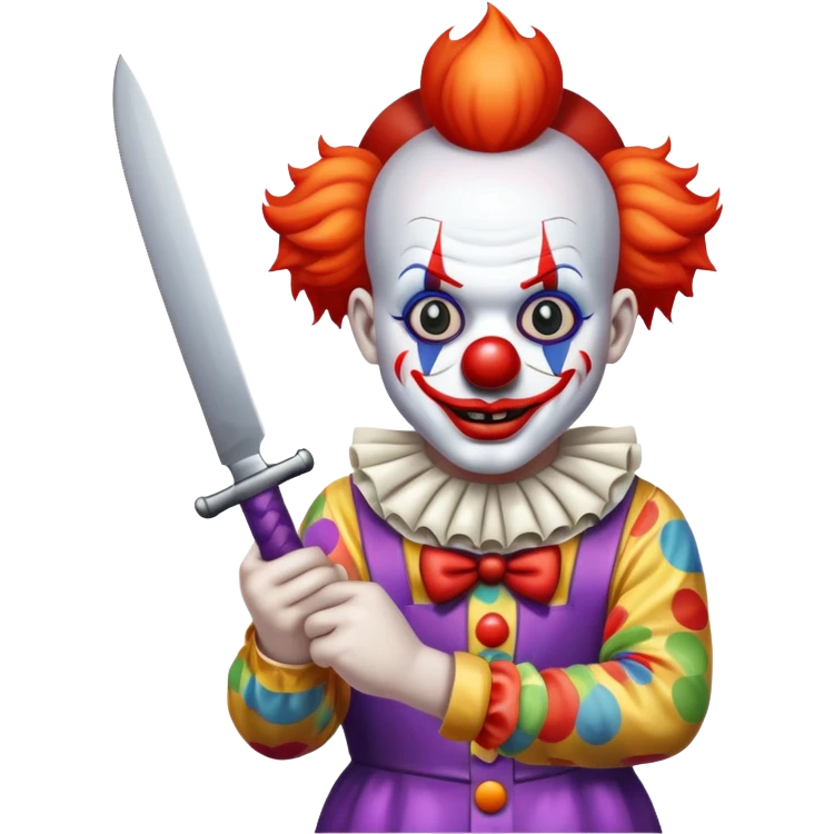 a clown holding a knife emoji