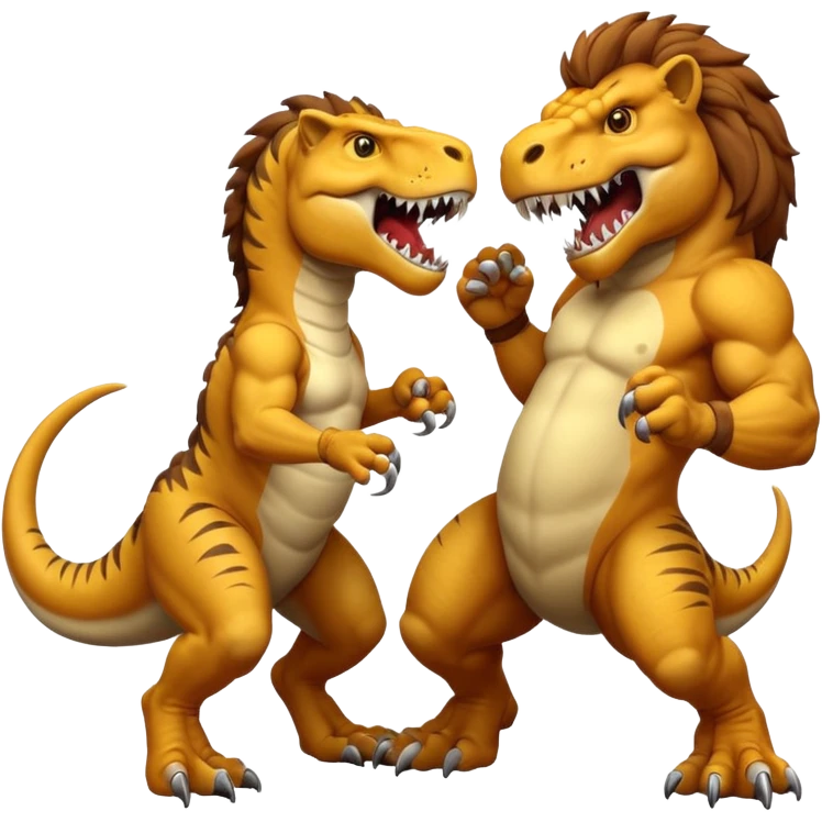 Lion with t rex emoji