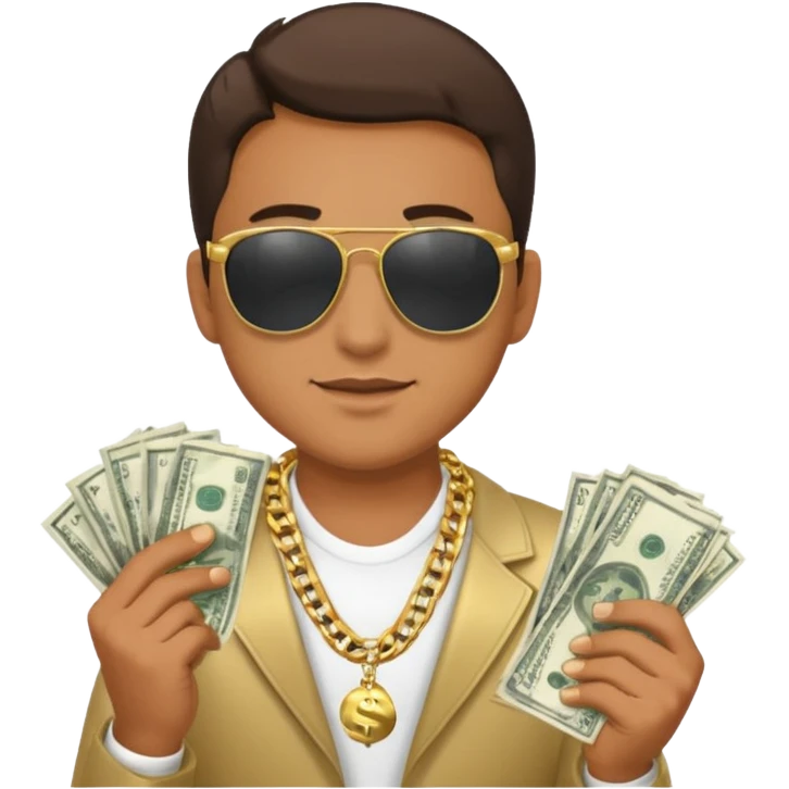 Knight gold chain sunglasses money emoji