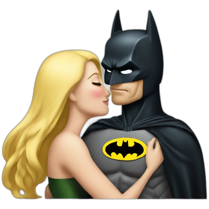 Batman kissing women emoji
