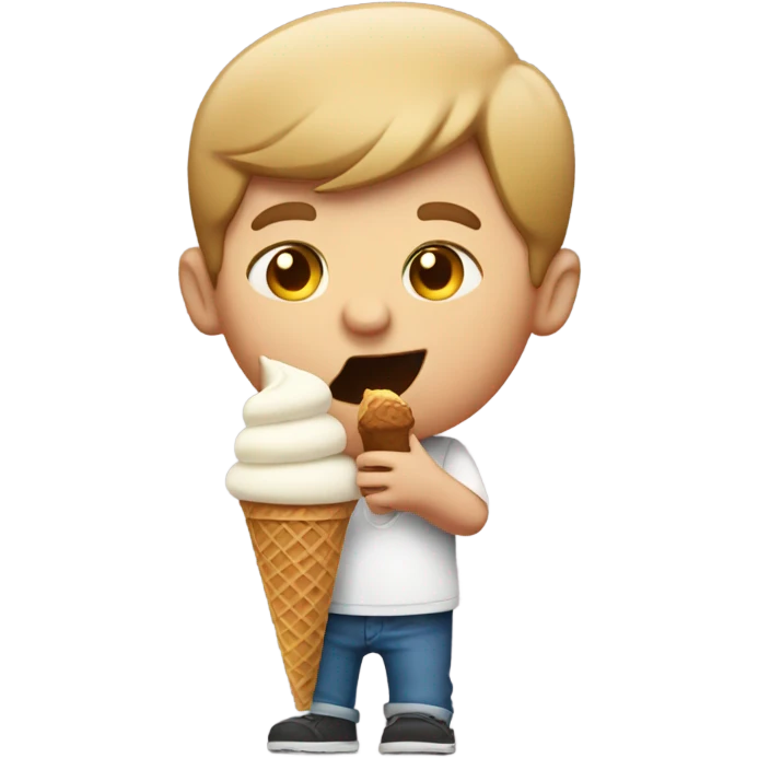 Short guy eating ice cream emoji