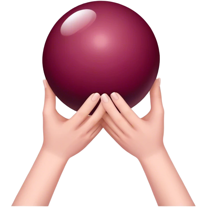 Burgundy color magic ball in your hands emoji