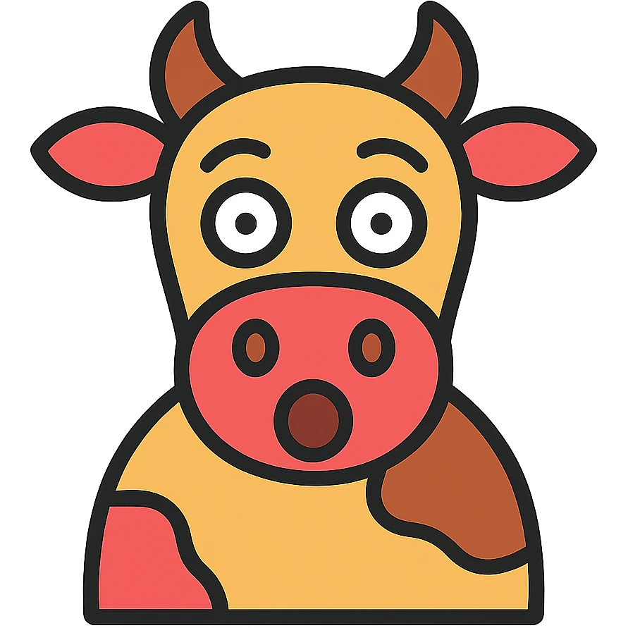 very surprised cow emoji