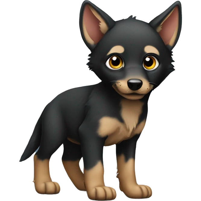 Black Jackal puppy emoji