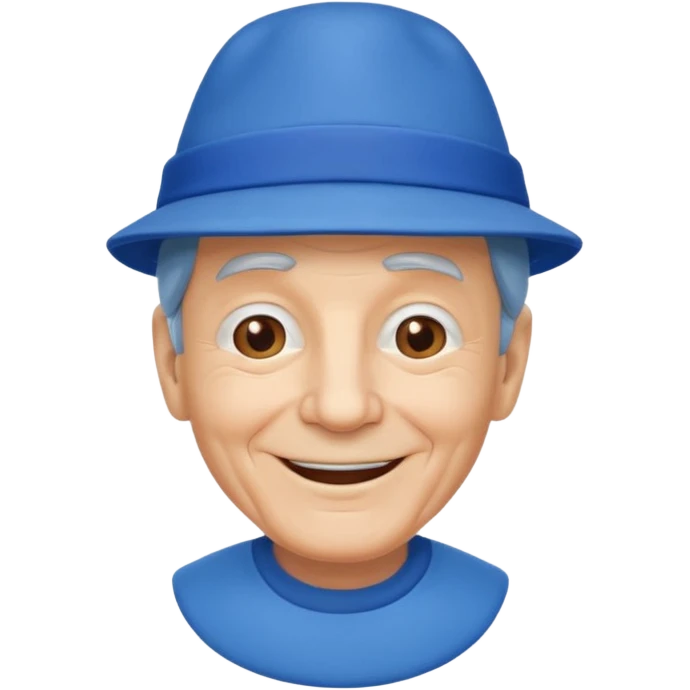 elderly man with blue hat emoji