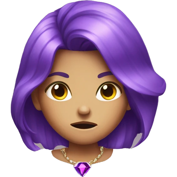 angry jewel girl with purple gem hair emoji