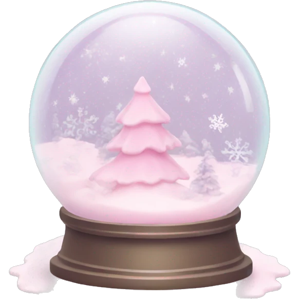 Pastel pink snow globe emoji