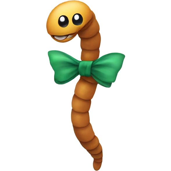 Worm with a bow emoji