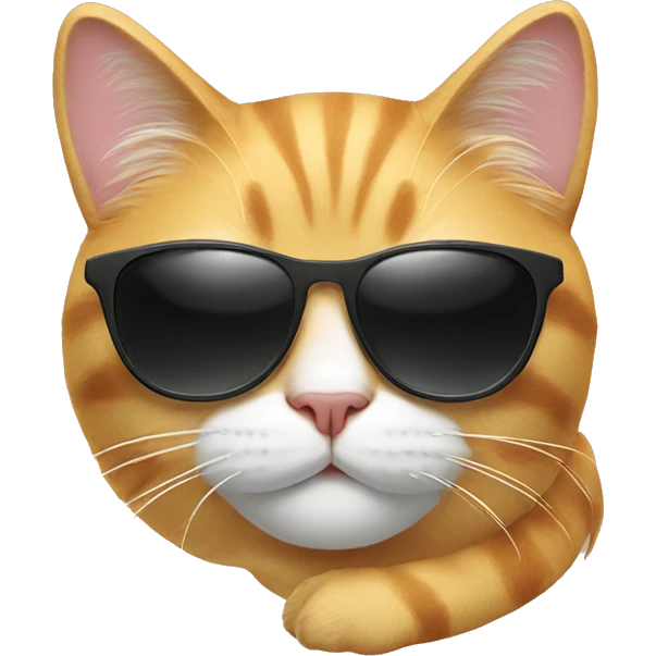 Cat relaxing with sun glasses emoji