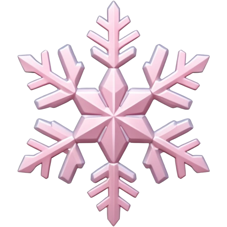 snow flake pale pink 3d icy texture emoji