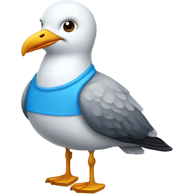 cute seagull wearing blue shirt emoji