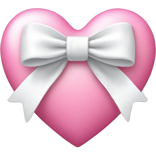 Pink heart with white bow on it  emoji