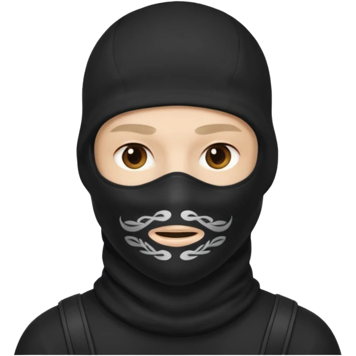 Chico blanco con pasamontañas emoji