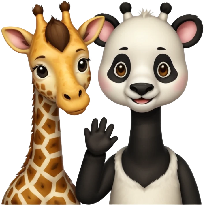 giraffe and panda as couple emoji