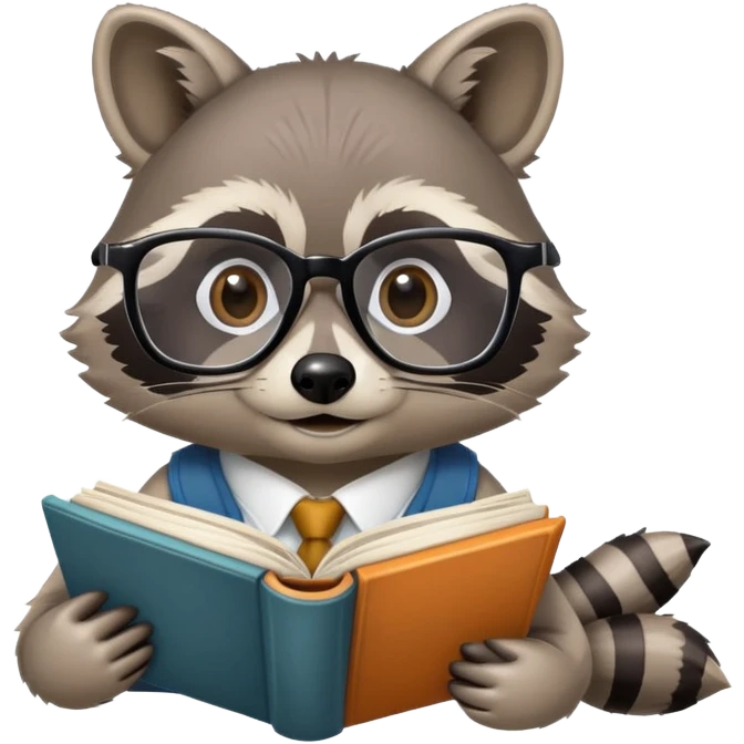 Raccoon nerd emoji