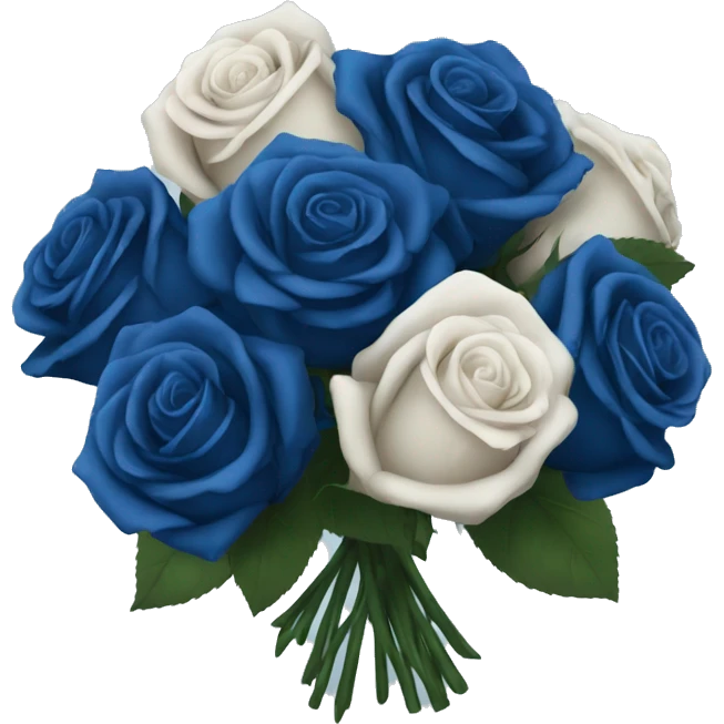 Dark Blue roses bouquet full emoji