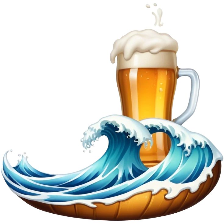Ocean wave made of beer emoji
