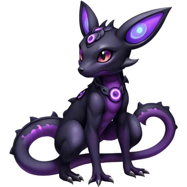 Dark Shady Shadowy Salandit-Umbreon-Fakémon-hybrid-creature (full body)  emoji