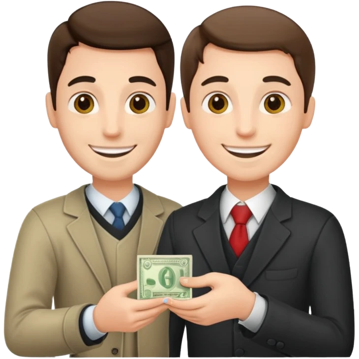 guy giving refund money to other person emoji