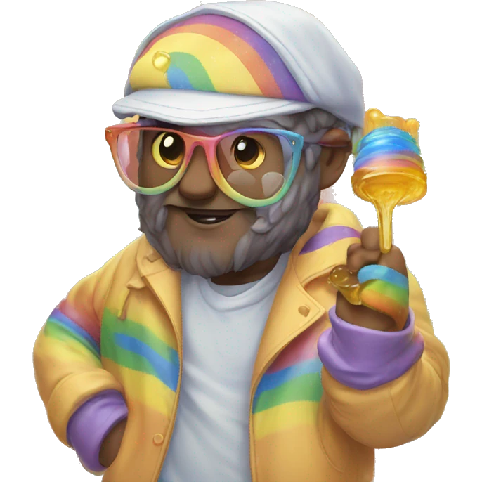 Rainbow honey emoji