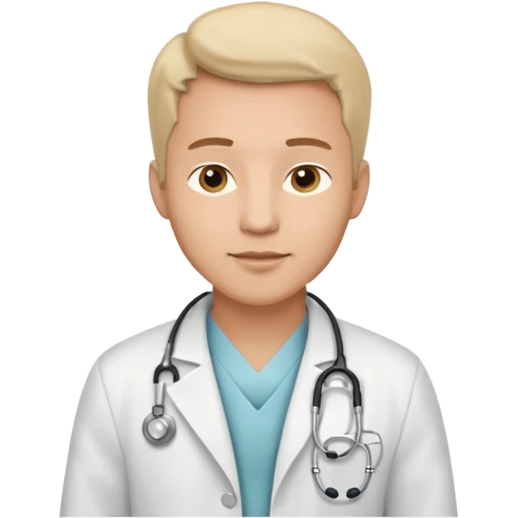 Cardiac sonographe male long white coat or scrubs emoji