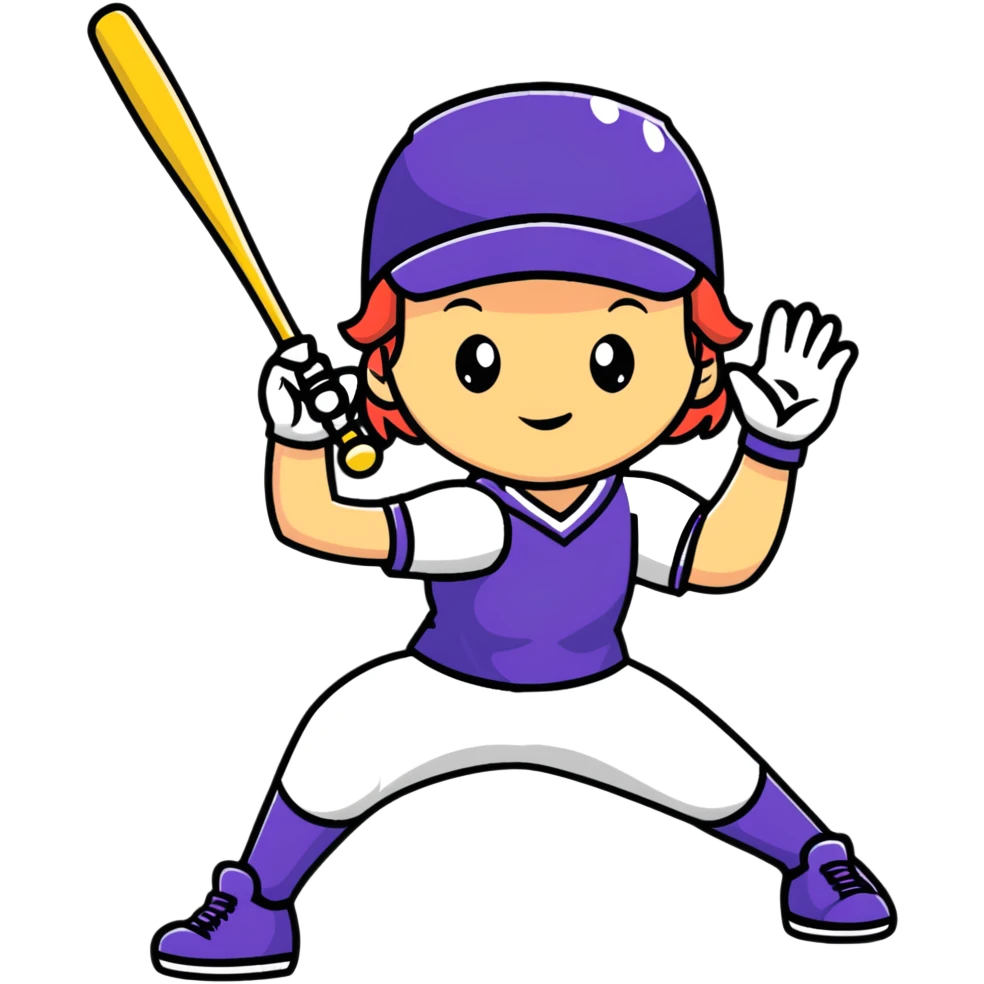 Girl playing softball emoji