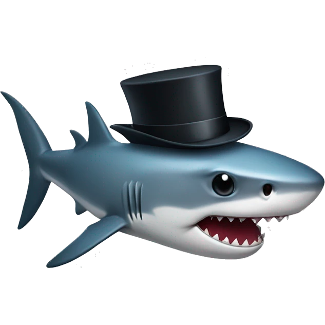 shark with tophat emoji