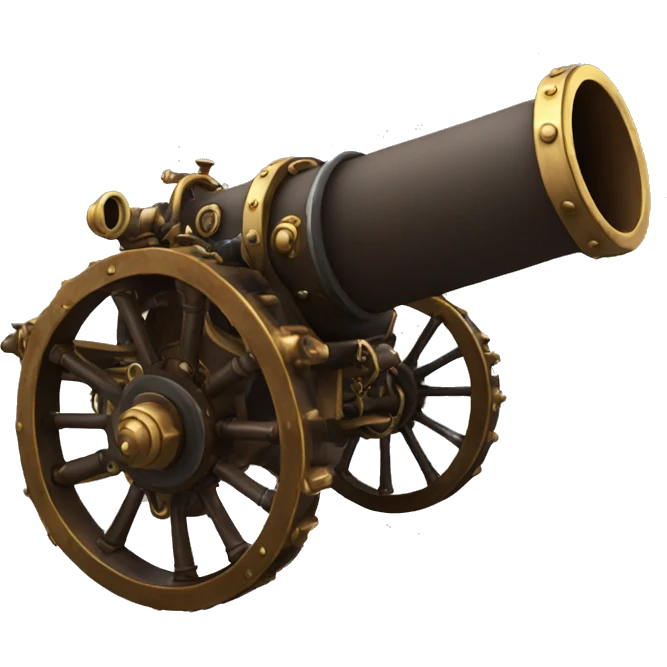 single steampunk pirate artillery canon emoji