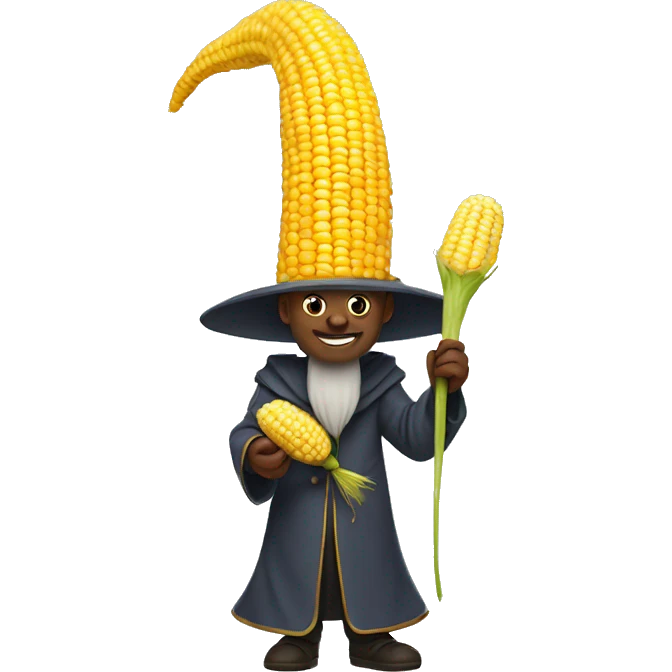 Wizard with an ear of corn emoji