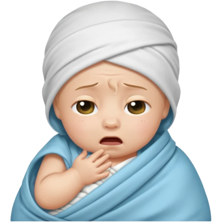 a baby swaddled crying emoji
