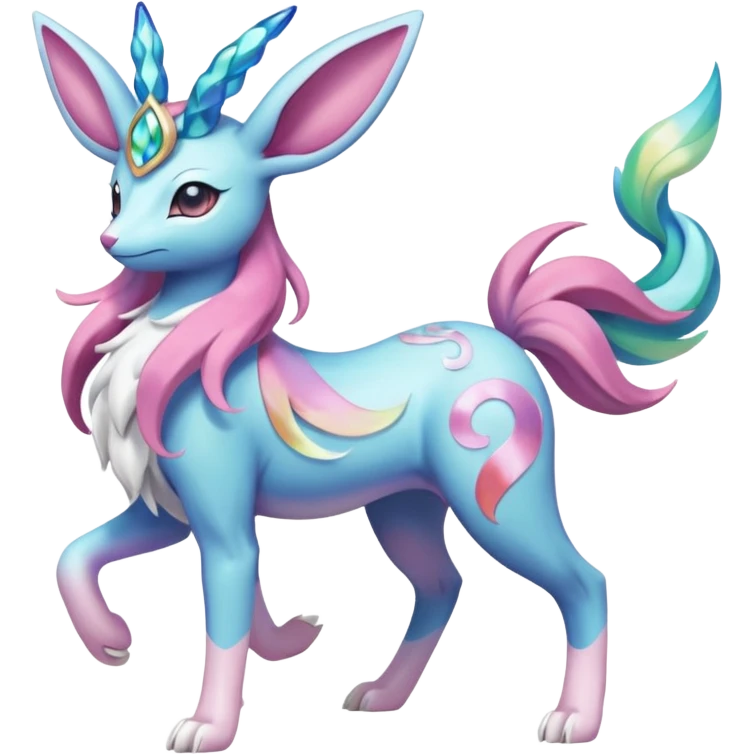 Suicune-Aurorus-Sylveon-Meganium-fusion (full body) emoji