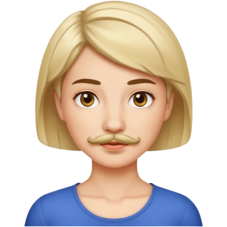 Women short hair with mustache emoji