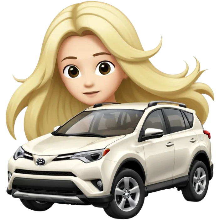 white toyota rav 4 with hair emoji