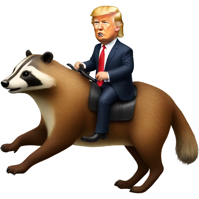 Trump riding a badger  emoji