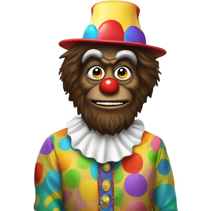 Sasquatch in a clown costume  emoji