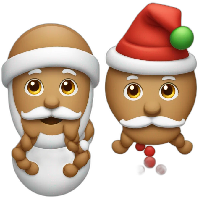 one of each santa and snowman and gingerbread emoji