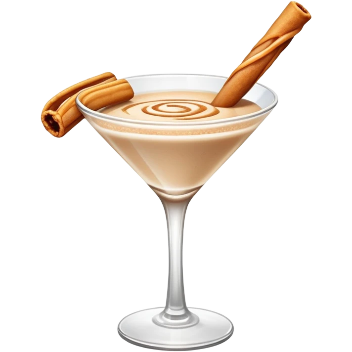 Cinnamon churro martini with one churro sticking out of the glass emoji