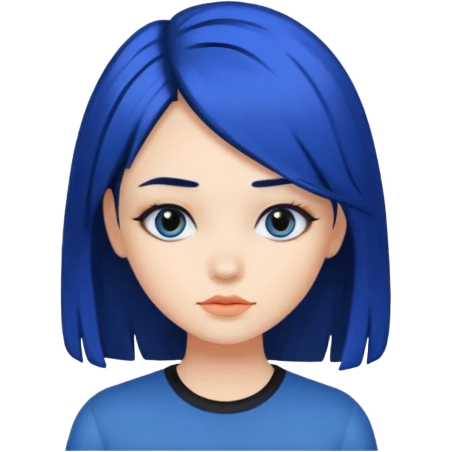 A girl with black and blue hair emoji