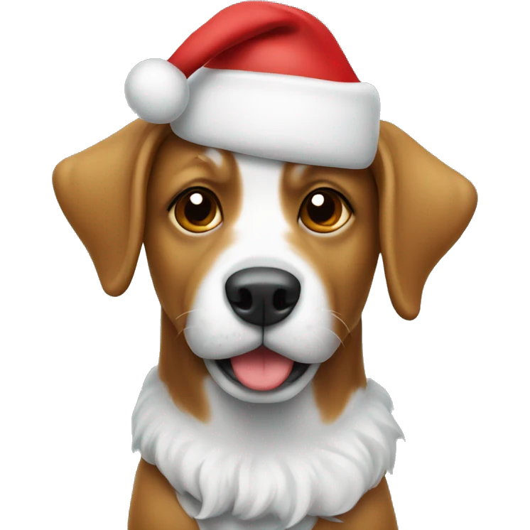Dog with Christmas hat  emoji