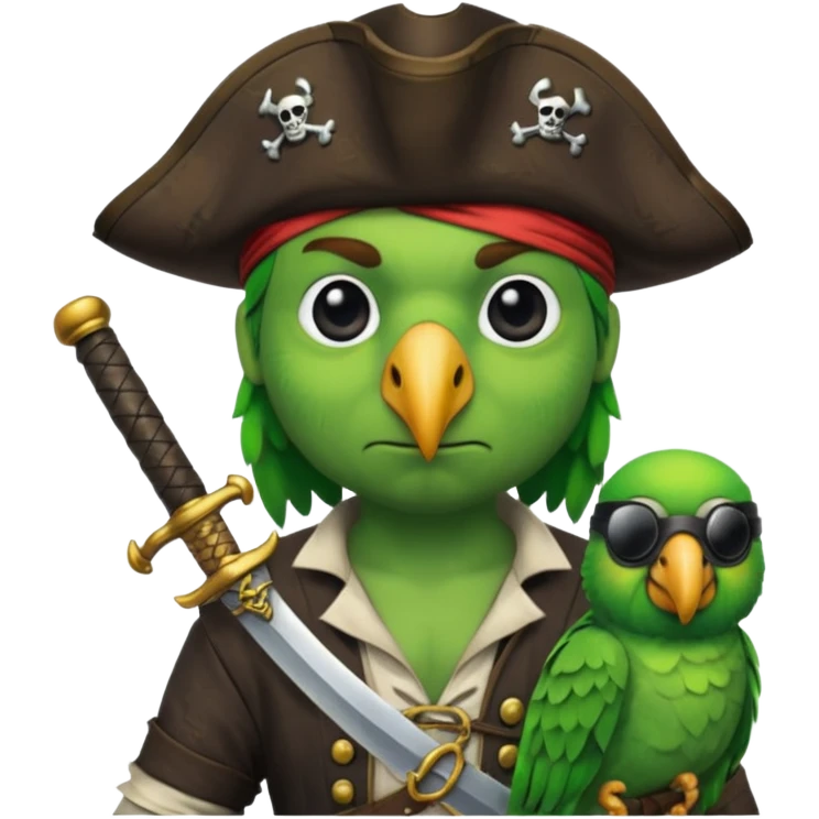 pirate and parrot emoji