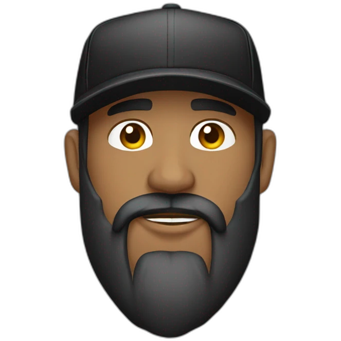 Barba y gorra visera negra emoji