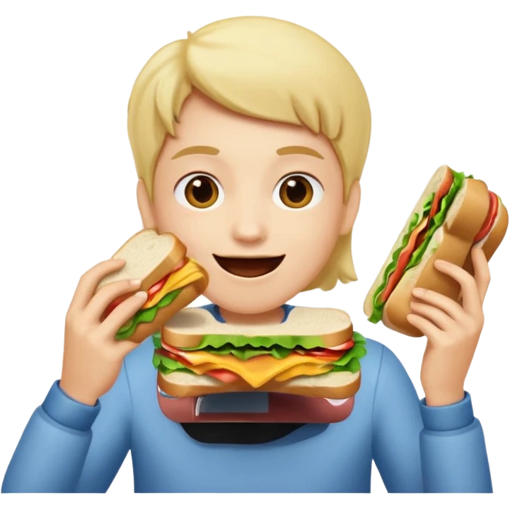 enthusiastic luncher  E///  emoji