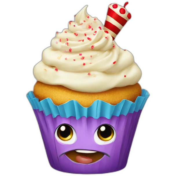 Donald Trump earing a cupcake emoji