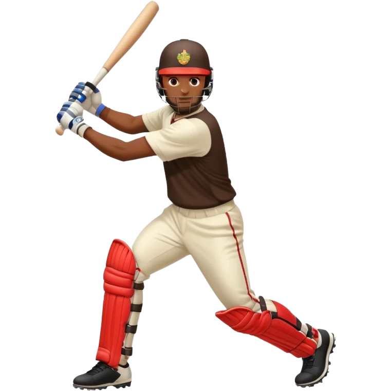 Right handed Batsmen playing a front foot shot emoji