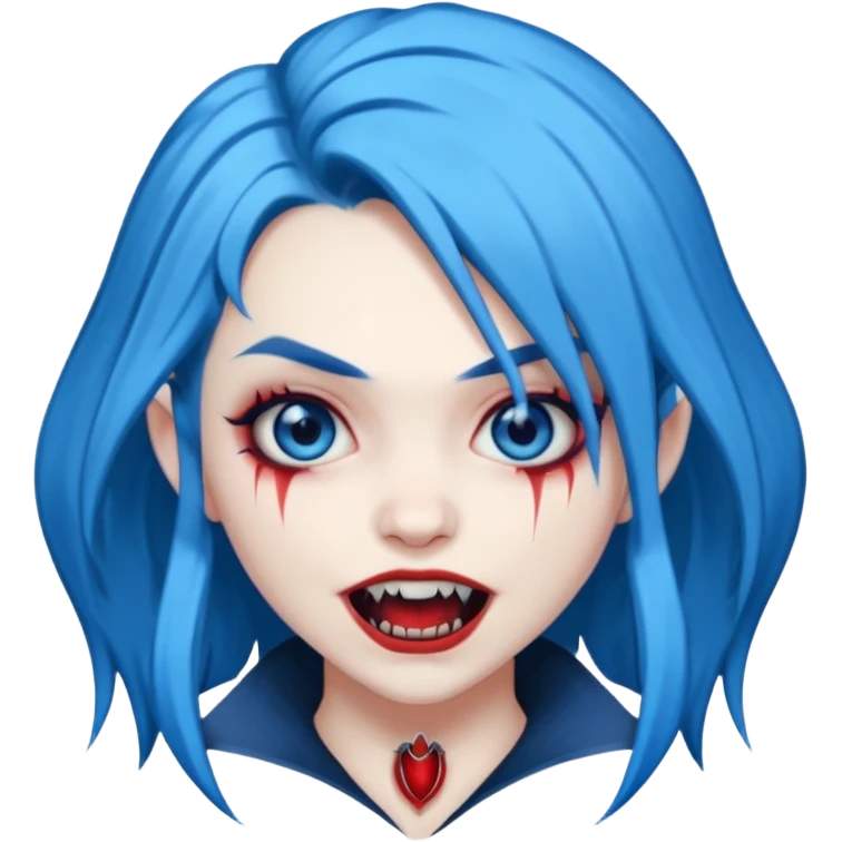 blue haired vampire girl emoji