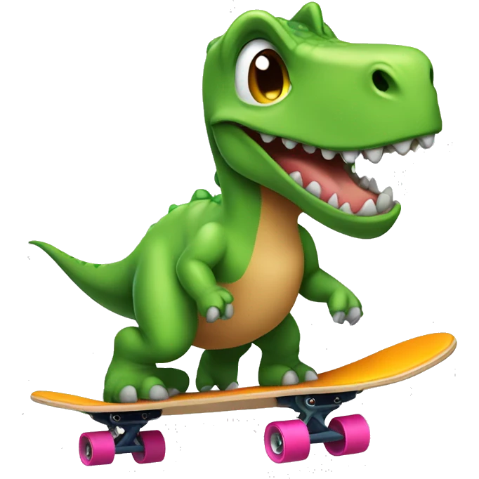 dinosaur on skateboard  emoji