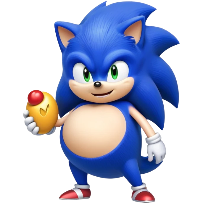 Sonic the hedgehog character with pregnant belly emoji
