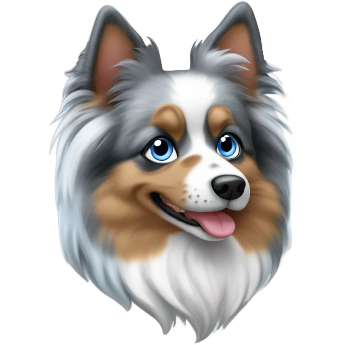 Blue Merle spitz nain with a One blue eye emoji