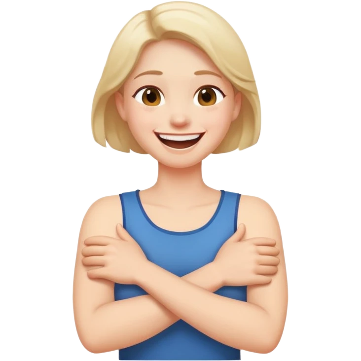 arm crossed neck holding laughing  emoji